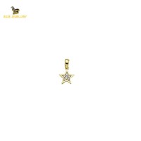 14K Solid Gold Star Charm Pendant