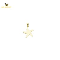 14K Solid Gold Star Charm Pendant