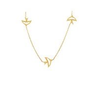 14K Solid Gold Swallow Necklace