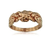 14K Solid Rose Gold Rose Puzzle Ring