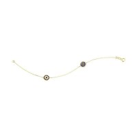 14K Solid Yellow Gold Turkish Evil Eye Bracelet