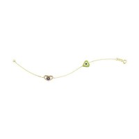 14K Solid Yellow Gold Turkish Evil Eye Bracelet