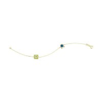 14K Solid Yellow Gold Turkish Evil Eye Bracelet