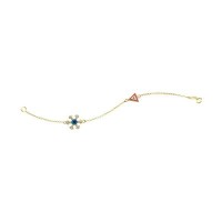 14K Solid Yellow Gold Turkish Evil Eye Bracelet