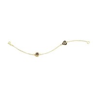 14K Solid Yellow Gold Turkish Evil Eye Bracelet