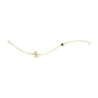 14K Solid Yellow Gold Turkish Evil Eye Bracelet