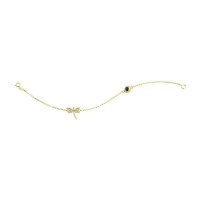 14K Solid Yellow Gold Turkish Evil Eye Bracelet