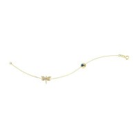 14K Solid Yellow Gold Turkish Evil Eye Bracelet