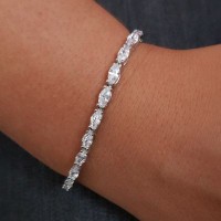 925K Silver Baguette Bracelet