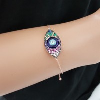 925K Silver Turkish Dark Blue Evil Eye Bracelet