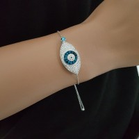 925K Silver Turkish Evil Eye Bracelet