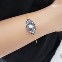 925K Silver Turkish Mix Color Evil Eye Bracelet