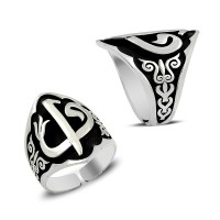 925K Sterling Silver Alif Waav Men Ring