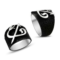 925K Sterling Silver Alif Waav Men Ring