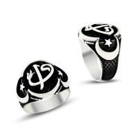 925K Sterling Silver Alif Waav Men Ring