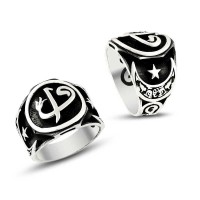 925K Sterling Silver Alif Waav Men Ring