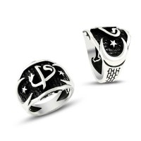 925K Sterling Silver Alif Waav Men Ring