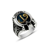 925K Sterling Silver Alif Waav Men Ring