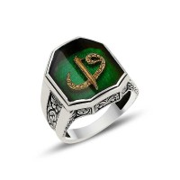 925K Sterling Silver Alif Waav Men Ring