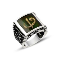 925K Sterling Silver Alif Waav Men Ring