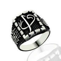 925K Sterling Silver Alif Waav Men Ring