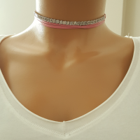 925K Sterling Silver Baguette Choker Necklace