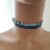 925K Sterling Silver Baguette Choker Necklace