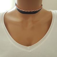 925K Sterling Silver Baguette Choker Necklace