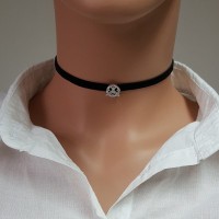 925K Sterling Silver Baguette Choker Necklace