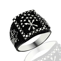 925K Sterling Silver Circassian Men Ring