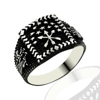 925K Sterling Silver Circassian Men Ring