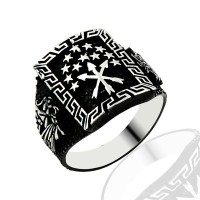 925K Sterling Silver Circassian Men Ring