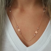 925K Sterling Silver Design Star Necklace