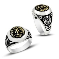 925K Sterling Silver Double Head Eagle Men Ring