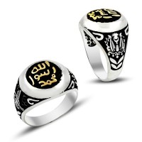 925K Sterling Silver İslamic Men Ring