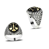 925K Sterling Silver Justice Men Ring