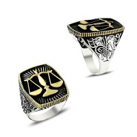 925K Sterling Silver Justice Men Ring