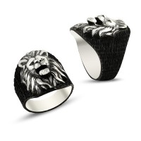 925K Sterling Silver Lion Men Ring