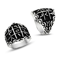 925K Sterling Silver Numerlogical Men Ring