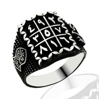 925K Sterling Silver Numerlogical Men Ring