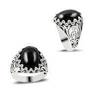 925K Sterling Silver Onyx Men Ring