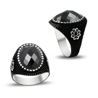 925K Sterling Silver Onyx Men Ring