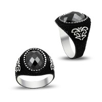 925K Sterling Silver Onyx Men Ring