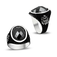 925K Sterling Silver Onyx Men Ring