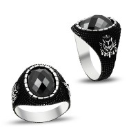 925K Sterling Silver Onyx Men Ring