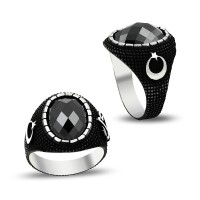 925K Sterling Silver Onyx Men Ring