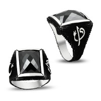 925K Sterling Silver Onyx Men Ring