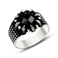 925K Sterling Silver Onyx Men Ring