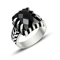 925K Sterling Silver Onyx Men Ring