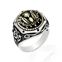 925K Sterling Silver Ottoman Arms Men Ring